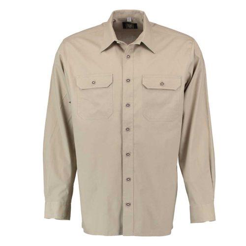 Moška srajca OS Trachten z dolgim rokavom - bež, XXL