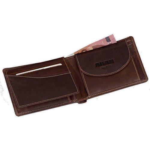 Denarnica Akah Big Five, ležeča - temno rjava - slika 2