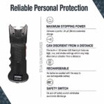SABRE Stun Gun with Flashlight and Belt Holster, .84 Microcoulombs (µC) Charge, 120 Lumen Flashlight  - Black