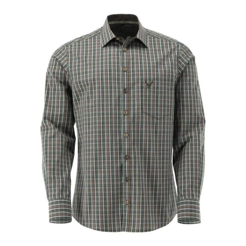 Srajca z dolgimi rokavi Trachten, mali karo - motiv jelena.